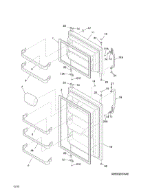 Doors parts for Kenmore Refrigerator 253.70504413 (25370504413, 253 70504413) from AppliancePartsPros.com
