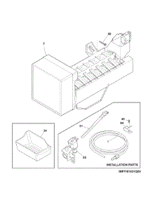 Ice Maker parts for Kenmore Refrigerator 253.70602412 (25370602412, 253 70602412) from AppliancePartsPros.com