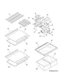 Shelves parts for Kenmore Refrigerator 253.60383411 (25360383411, 253 60383411) from AppliancePartsPros.com