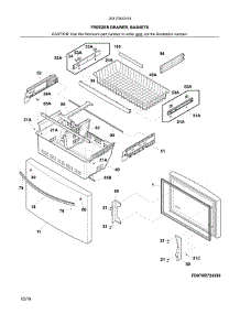 Freezer Drawer, Baskets parts for Kenmore Refrigerator 253.70443414 (25370443414, 253 70443414) from AppliancePartsPros.com
