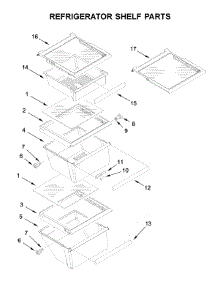 Refrigerator Shelf Parts parts for Kenmore Refrigerator 106.51724410 (10651724410, 106 51724410) from AppliancePartsPros.com