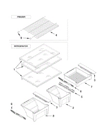 Shelf Parts parts for Kenmore Refrigerator 106.72159111 (10672159111, 106 72159111) from AppliancePartsPros.com