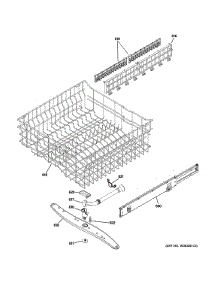 Upper Rack Assembly parts for Ge Dishwasher GDWF100V55WW from AppliancePartsPros.com
