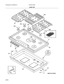 Cooktop parts for Frigidaire Cooktop FPGC3677RSC from AppliancePartsPros.com