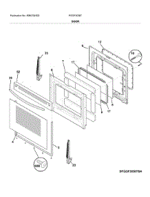 Door parts for Frigidaire Range FGGF3036TBB from AppliancePartsPros.com