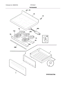 Top / Drawer parts for Frigidaire Range FFEF3052TBA from AppliancePartsPros.com