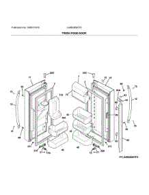 Fresh Food Door parts for Frigidaire Refrigerator LGHB2869TF5 from AppliancePartsPros.com