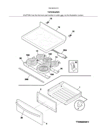 Top / Drawer parts for Kenmore Range 790.94203313 (79094203313, 790 94203313) from AppliancePartsPros.com