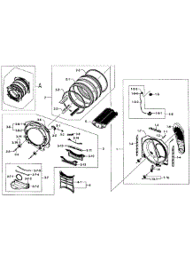 Drum parts for Samsung Dryer DV405GTPASU/AA-00 from AppliancePartsPros.com