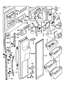 Left Door parts for Samsung Refrigerator RS2556BB/XAA-00 from AppliancePartsPros.com