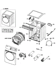Main Assy parts for Samsung Dryer DV419AGU/XAA-02 from AppliancePartsPros.com