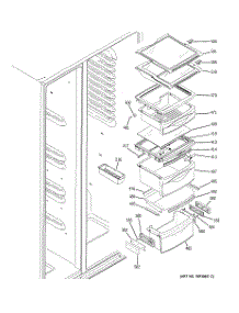 08 - Fresh Food Shelves parts for Ge Refrigerator HSK27MGSACCC from AppliancePartsPros.com