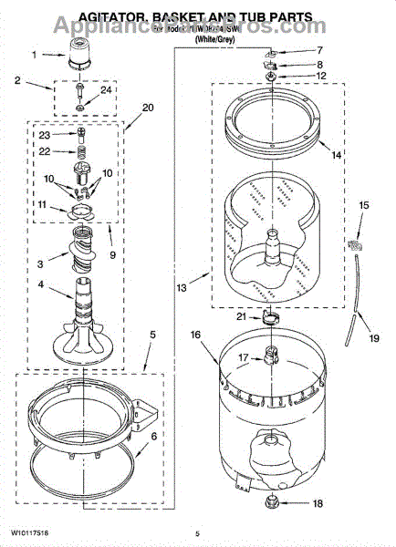 Whirlpool WP3947517 Agitator - AppliancePartsPros.com