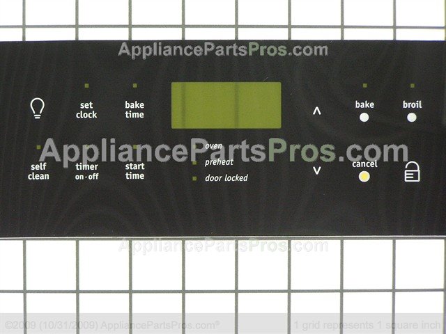 Oven Control Panel Overlay (Range/Wall Oven)