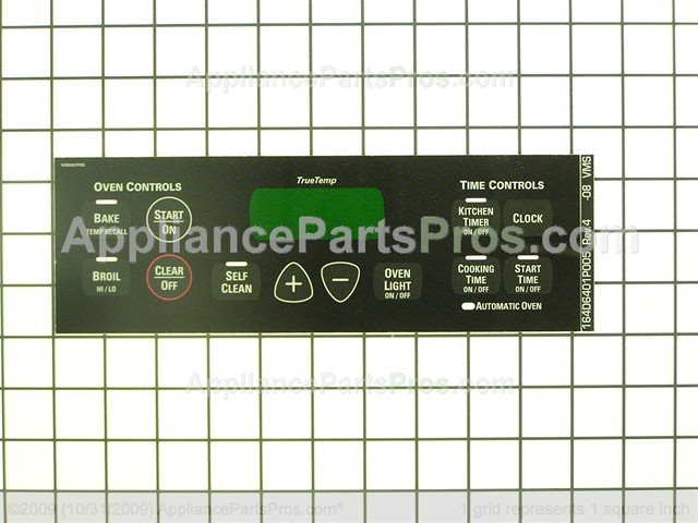 WB27T10675 GE Faceplate Graphics Genuine OEM WB27T10675 
