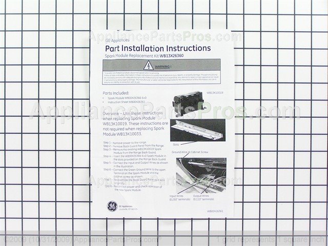 WB13X26360 GENERAL ELECTRIC Spark Module 6+0 Kit