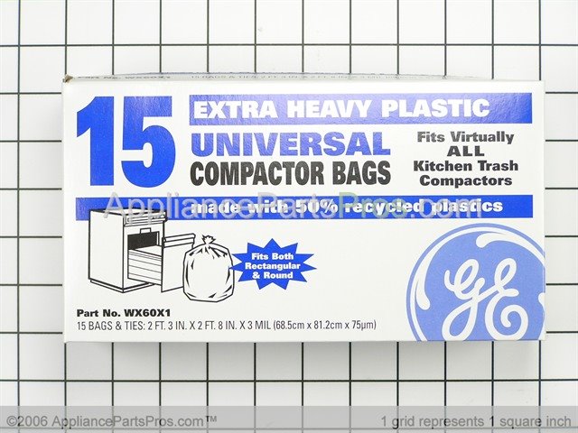 GE 15 Pack - 15 Plastic Trash Compactor Bags