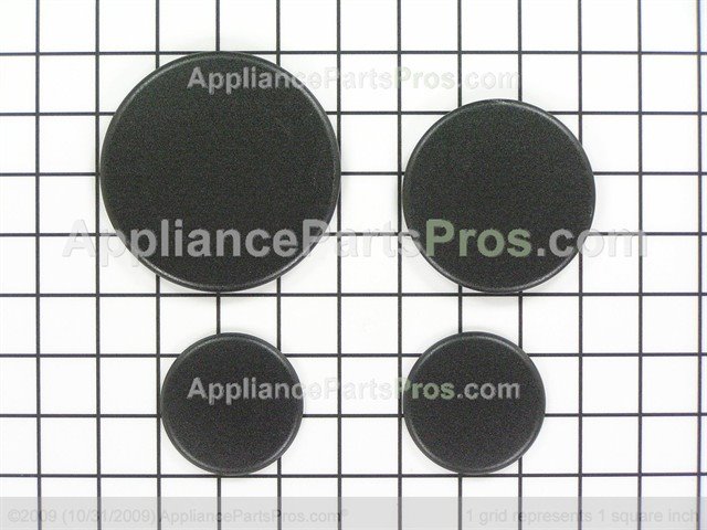 Surface burner cap kit, set of 4, black